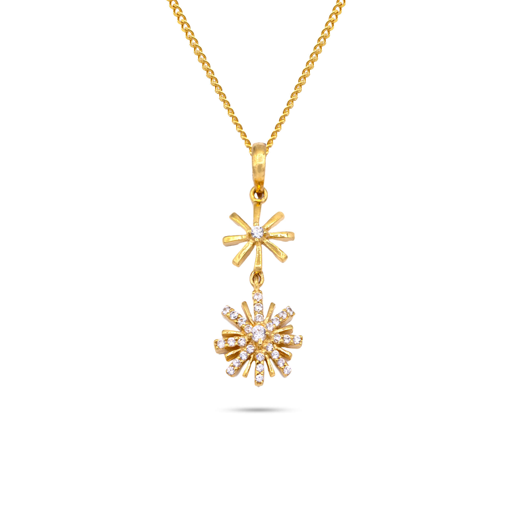 flower power gold pendant