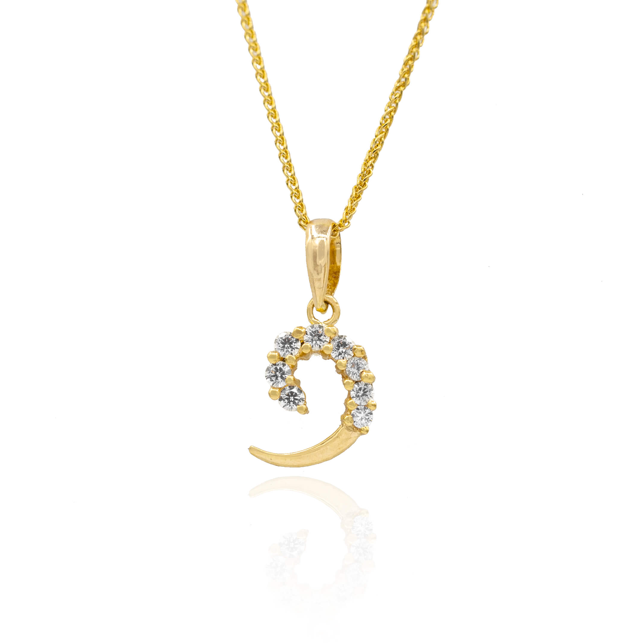 twirl it! 22kt gold zircon studded pendant