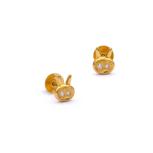 featured-baby bunny 22kt gold earrings