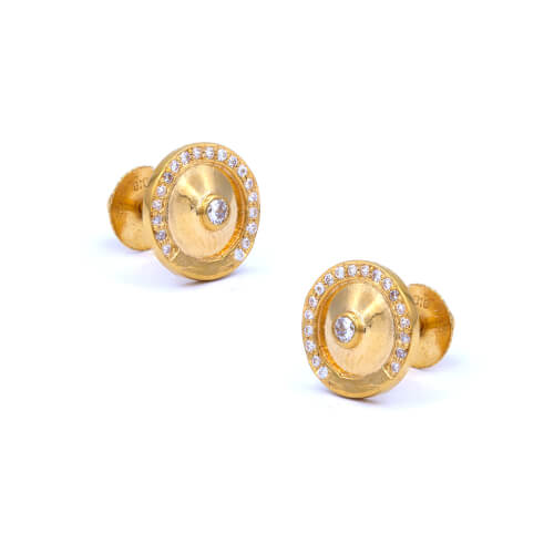 featured-round glam gold pair of earrings